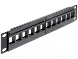 Patch Panel 10&quot; pentru keystone 12 porturi negru, Delock 43259