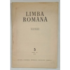 LIMBA ROMANA , EXTRAS : NR.5 , SUBIECT : ETIMOLOGIA MULTIPLA INTERNA de THEODOR HRISTEA , 1971 , DEDICATIE *