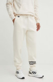 Adidas Originals pantaloni de trening culoarea bej, cu imprimeu, JF9153