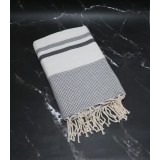 Prosop Plajă Fouta | Tunis | White Blue 200 x 100 cm