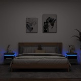 VidaXL Noptiere cu lumini LED, 2 buc., sonoma gri, 40x39x48,5 cm