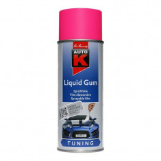 Spray vopsea cauciucata Auto-K Liquid Gum, detasabila, 400 ml, Roz neon foto