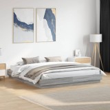 Cumpara ieftin Cadru de pat cu lumini LED, gri sonoma, 180x200 cm