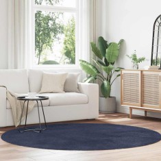 vidaXL Covor shaggy cu pom &icirc;nalt, NAVARRA, bleumarin, 200x200 cm
