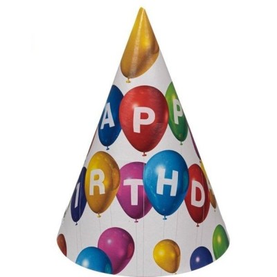 Set 6 Coifuri, Cyrax, Petrecere Copii, din Carton, 20 x 13.5 cm, Model 6 Happy Birthday, Multicolor foto