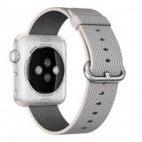 Cumpara ieftin Curea iUni compatibila cu Apple Watch 1/2/3/4/5/6/7, 42mm, Nylon, Woven Strap, White/Gray