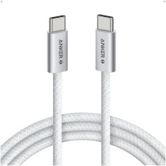 Anker Zolo 240W cablu USB C la USB C, 1m, nylon braided, alb A8060H21