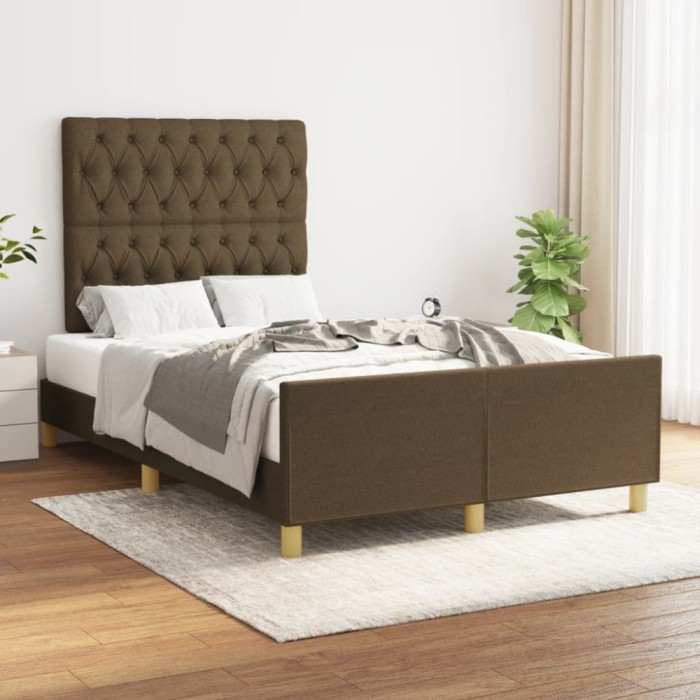 vidaXL Cadru de pat fără saltea, maro &icirc;nchis, 120x200 cm, textil 3125287