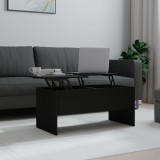 Masuta Cafea vidaXL Neagra Lemn 102x50 cm Ridicabila Depozitare Living