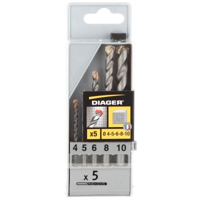 Burghie pentru zidarie, Diager, 4 - 10 mm, set 5 bucati foto
