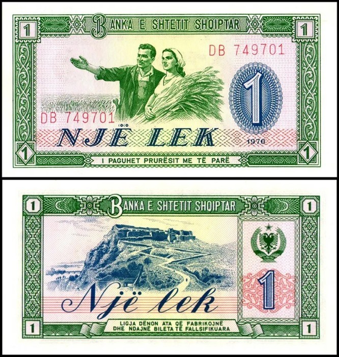 Albania 1 lek 1976 UNC