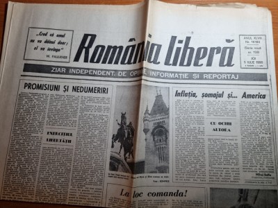 romania libera 5 iulie 1990-scrisoare deschisa domnului petre roman foto