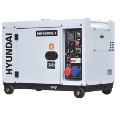 Generator de curent trifazat cu motor diesel HYUNDAI DHY8600SE-T, 6KW foto
