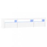 Cumpara ieftin Comoda TV cu lumini LED, alb, 195x35x40 cm