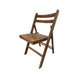 Scaun pliant lemn masiv, bucatarie si living, sezut tapitat cu piele ecologica, 100 kg, nuc