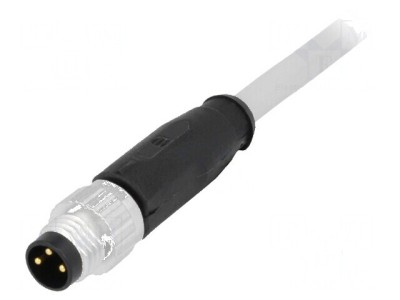 Conector M8 tată 3 pini cu cablu 1,5m PVC foto