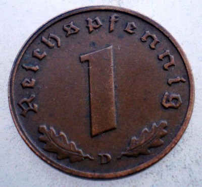 2.769 GERMANIA 1 REICHSPFENNIG 1938 D foto