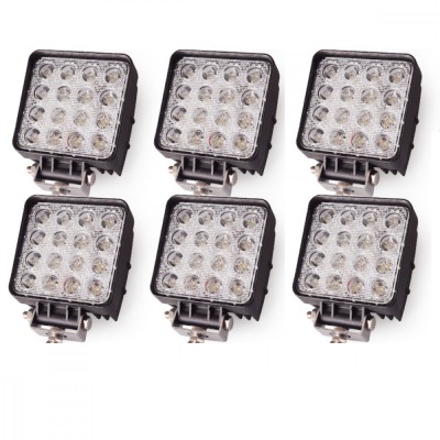 Set 6 x proiector LED 48W auto offroad 16 LED, 12-24V foto