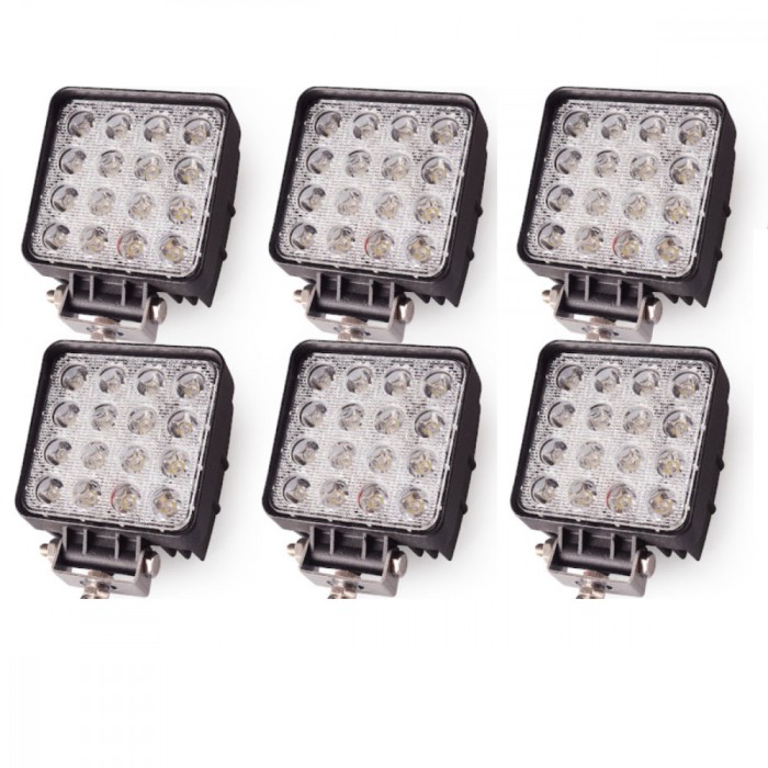 Set 6 x proiector LED 48W auto offroad 16 LED, 12-24V