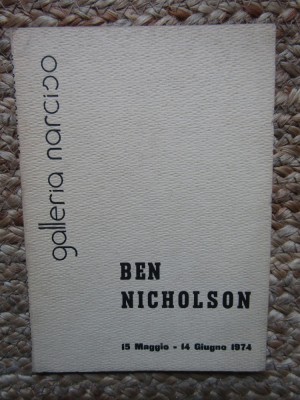 BEN NICHOLSON CATALOG GALLERIA NARCISO 15 MAI -14 IUNIE 1974 foto