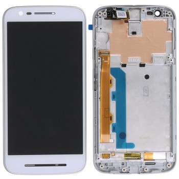 Motorola Moto E3 (XT1700) Capac frontal modul display + LCD + digitizer alb foto
