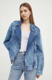 Boss Orange geaca jeans femei, de tranzitie, oversize, 50518210