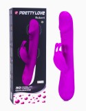 Vibrator Iepuras Pretty Love Robert, 30 Vibratii, Silicon Medical, Rezistent Apa, Stimulare Clitoris si Punct G, 21cm