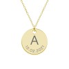 Colier Argint 925 Placat Aur 24K Personalizat Banut Initiala Data Lia - Bijuterii Unicat Cadou Special