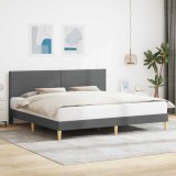 vidaXL Cadru de pat cu headboard Gri &icirc;nchis 180 x 200 cm Țesătură 42027601
