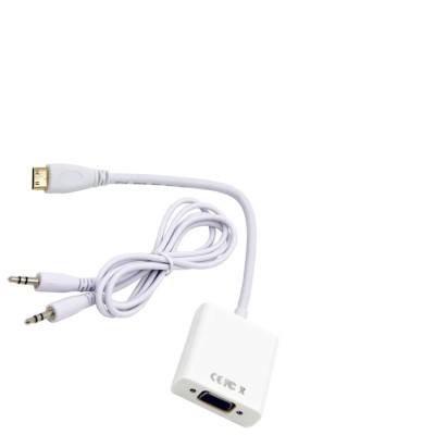 Adaptor Nelbo mini HDMI - VGA, de calitate superioara, cablu audio inclus foto