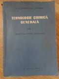 Tehnologie Chimica Generala Vol. 1 - M. Lebensohn, A. Weissberg, Editura Tehnica 1956, Chimie, Romana, 437 Pagini