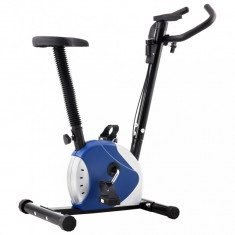 vidaXL Bicicletă de fitness cu centură de rezistență, albastru foto
