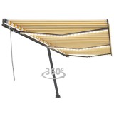 Cumpara ieftin Copertină retractabilă manual cu LED, galben și alb, 600x300 cm