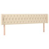 Cumpara ieftin Tablie de pat cu aripioare, crem, 203x16x78/88 cm textil