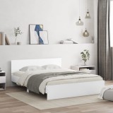 Cumpara ieftin Cadru de pat cu tăblie și LED, alb, 160x200 cm