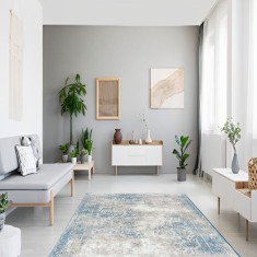 Covor modern Avangard, poliester/bumbac, Bej/Turcoaz, 200 x 300 cm, MC-AV36805C foto