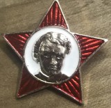 Insigna ambutisata Insigna Veche URSS Steluta Octombristi Portret Lenin Copil