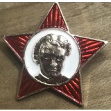 Insigna ambutisata Insigna Veche URSS Steluta Octombristi Portret Lenin Copil