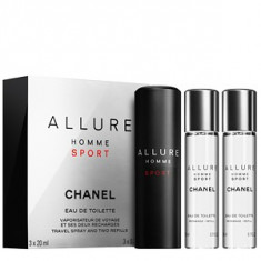 Chanel Allure Homme Sport EDT Parfum de buzunar si rezerva 3x20 ml pentru barbati foto