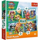PUZZLE TREFL 4IN1 PATRULA CATELUSILOR POVESTI DE PE INSULA DINOZAURILOR