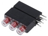LED roșu 3,9mm 20mA 60&deg; 1,2-4mcd