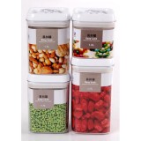 Set 4 cutii de depozitare alimente, condimente, diferite dimensiuni, Flippy, Albe