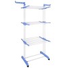Uscator de rufe, vertical, capacitate de uscare 40 kg de haine, pliabil si mobil, compact, cu 3 niveluri de uscare, argintiu/albastru