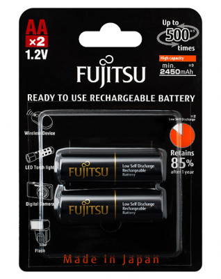 Acumulatori Profesionali AA 2550 mAh, Ni-Mh, Ready to use - Fujitsu, 2 buc foto