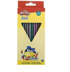 Set Creioane Metalice Play-Doh , 12 Bucati Triunghiulare cu Efect Stralucitor