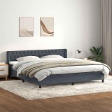 vidaXL Pat box spring cu saltea, gri &icirc;nchis, 180x220 cm, catifea 3318418