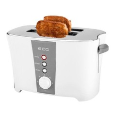 Prajitor de paine ECG, 800 W, 2 felii, 7 nivele rumenire, LED, Alb foto