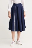 United Colors of Benetton fustă culoarea bleumarin, midi, evazați, 49WND004Z