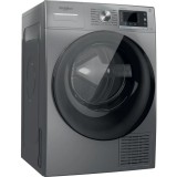 Uscator de rufe Whirlpool W7D93SBEE, Condensare, 9 kg, 6th Sense, Tehnologie 3DRY, FreshCare+, Display, Argintiu