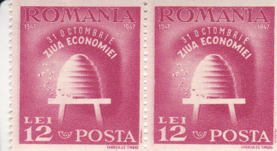 ROMANIA 1947 LP 223 ZIUA ECONOMIEI PERECHE MNH foto